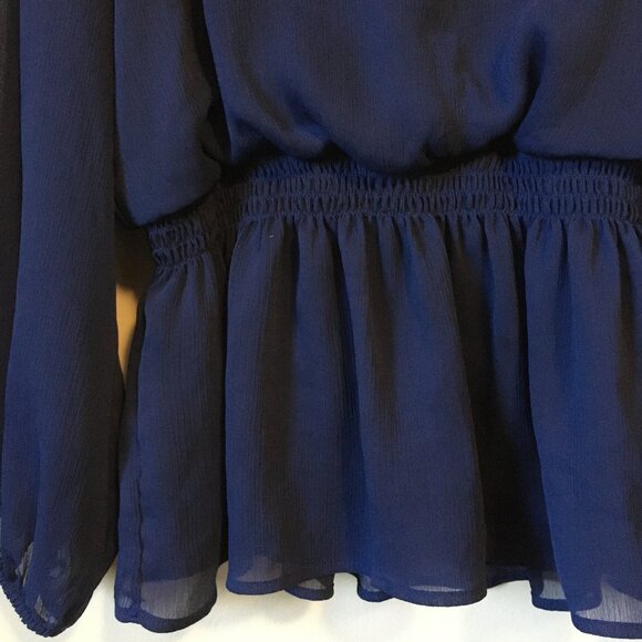 Banana Republic Blue Ballet Tie Up Poet Sleeve Blouse - Picture 6 of 16